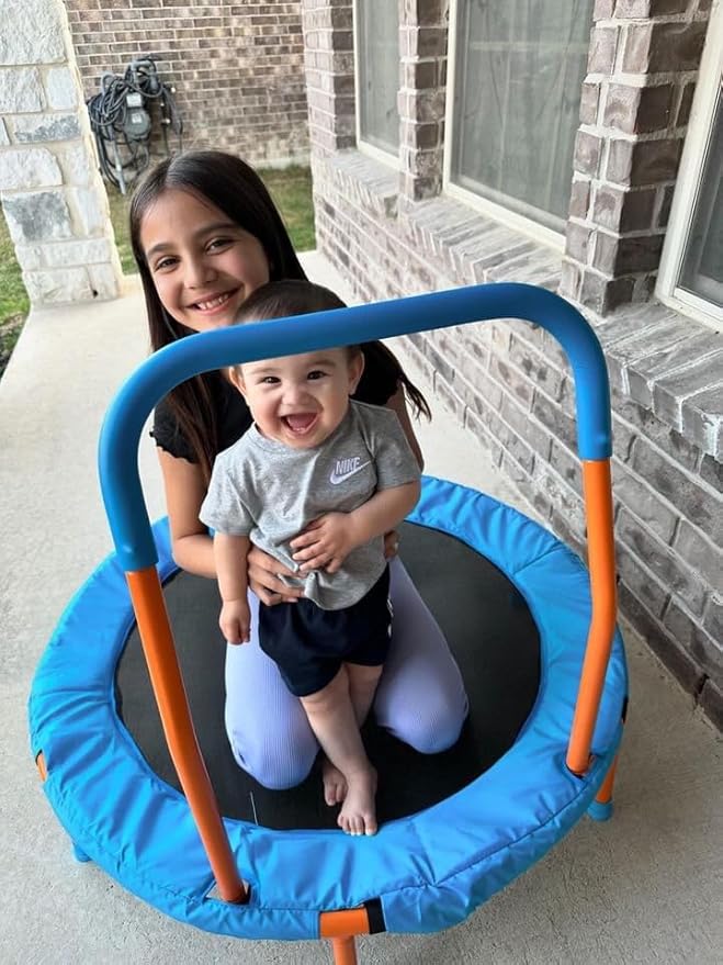 Ativafit 36inch Mini Toddler Trampoline for Kids Ages 2-6 Indoor Outdoor Folding Small Rebounder Trampoline with Foam Handle Safety Padded Cover Fun for Kids