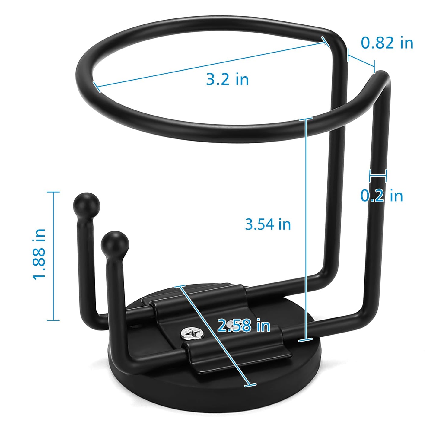1 Pack Magnetic Cup Holder, SUS 304 Stainless Steel Magnetic Cup Caddy, Magnetic Drink Holder for Tractor Mower School Bus Refrigerator, Vertical or Horizontal Cup Holder on Metal Surface