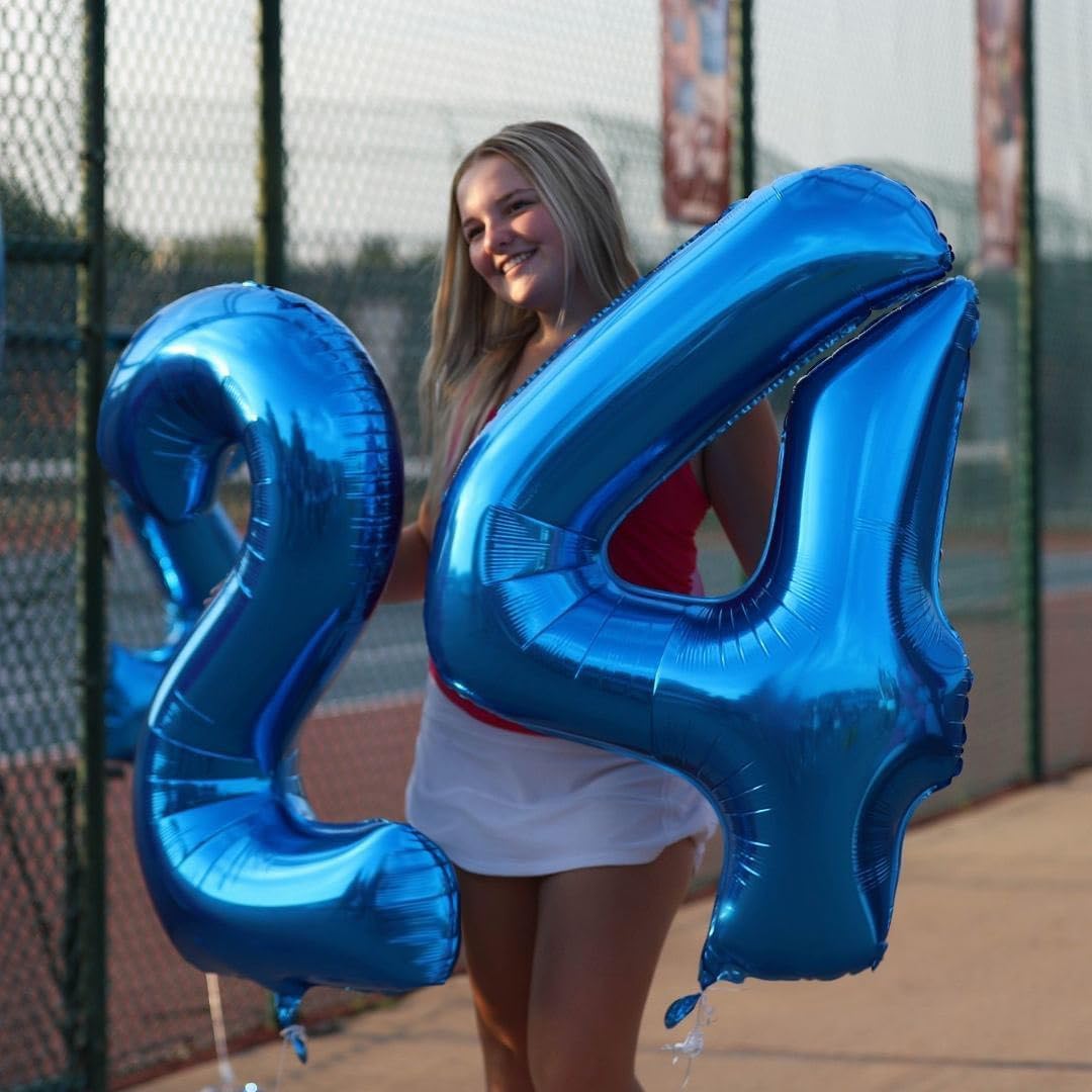 Number 27 Balloon by [Brand Name] - 40-Inch Navy Blue Birthday Decoration for 27th Celebration
