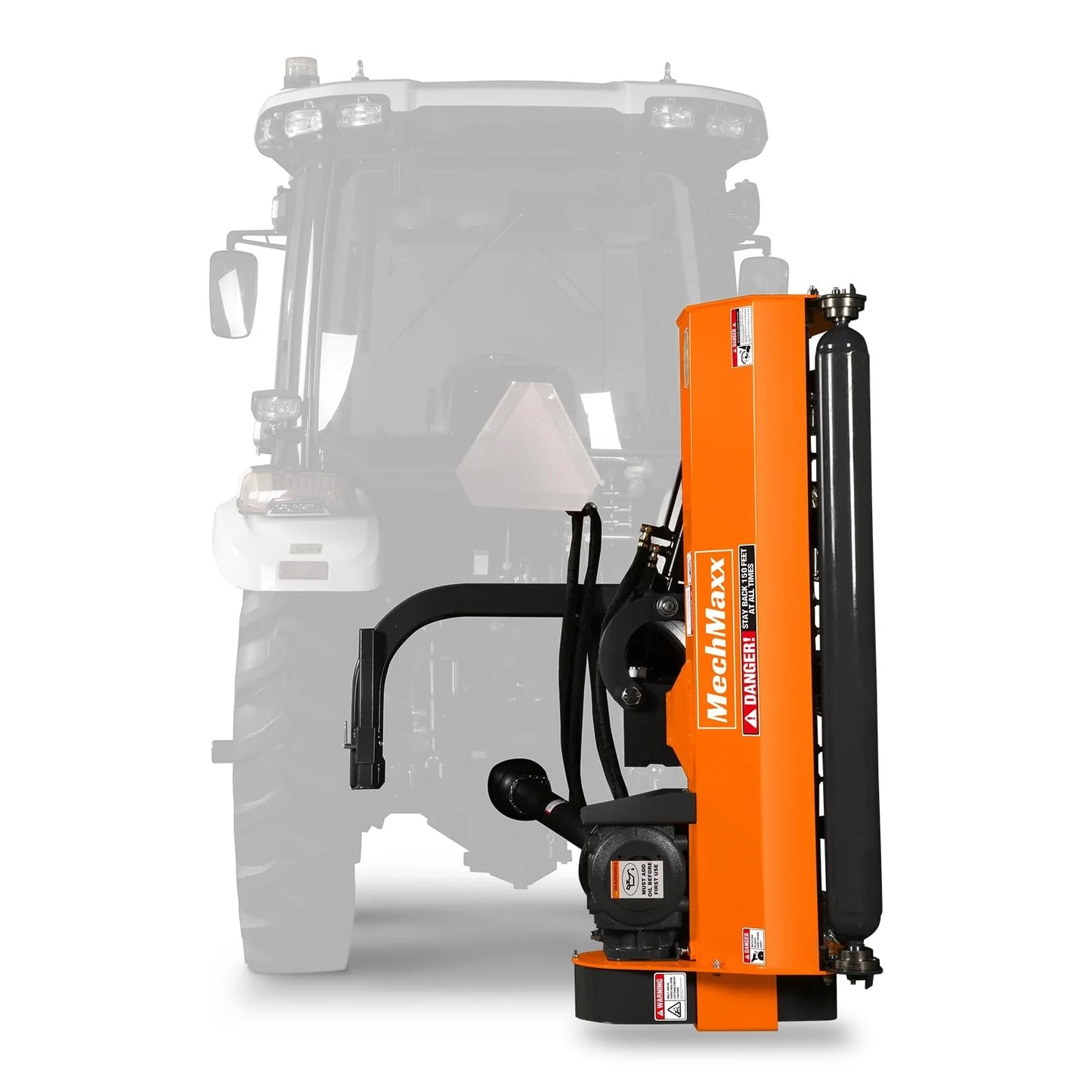 MechMaxx 48" Inch PTO Drive 3 Point Hitch Offset Flail Ditch Bank Mower for 25-50HP CAT 1 Tractor, 69'' Offset Distance,60°/90° Rotation Angle, 20 Hammers, Model VAM48