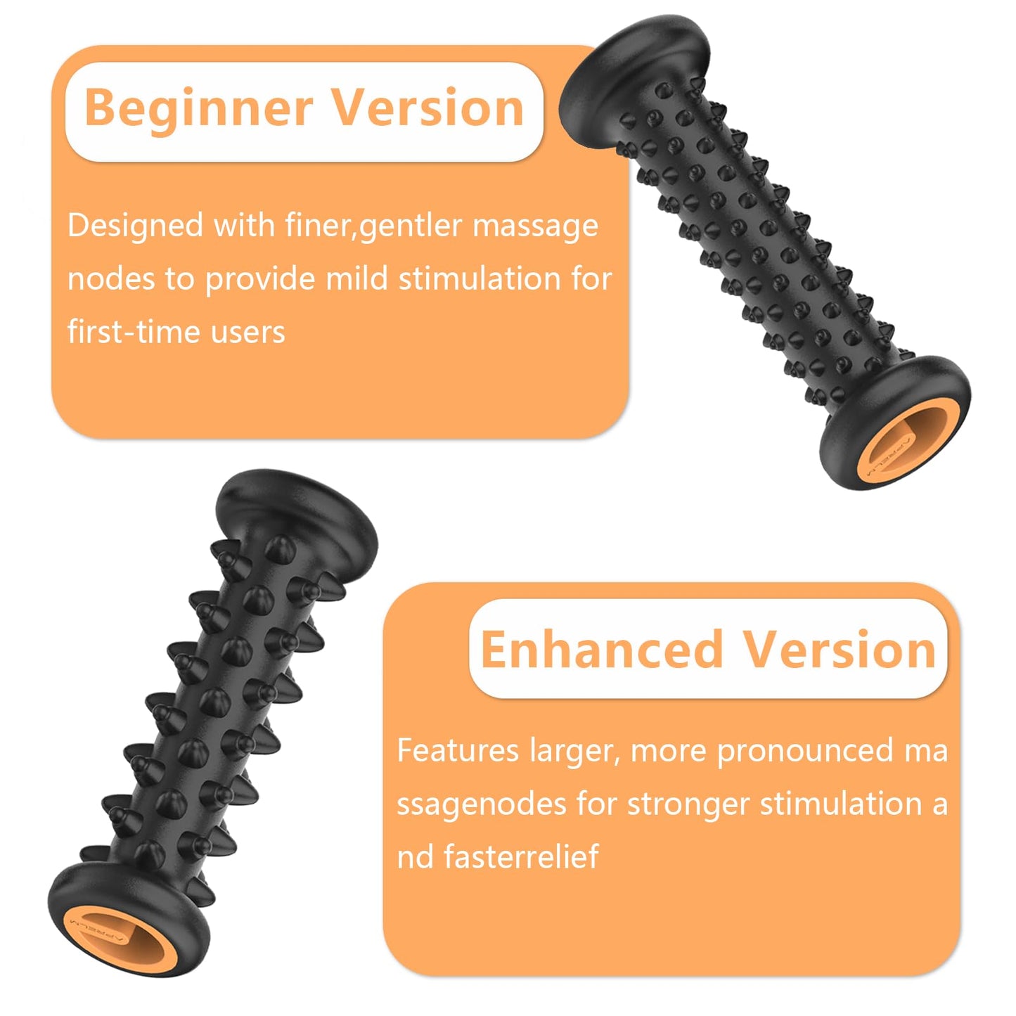 APRELM Foot Massager Roller Set for Plantar Fasciitis Relief, Professional 2-Pack (Beginner & Enhanced), Foot Roller for Home Office, Gifts for Mom Dad Friends