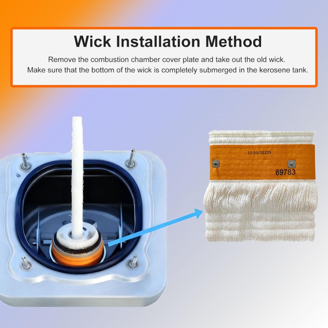 Qiutdisn 32225 Wick (2/Pack) for Kero World KW-24C DuraHeat DH-2300 Dyna-GLO CV-2300&RMC-95C Envirotemp CV-2300 Keroheat CV-2300, Heater Replacement Wicks, White.