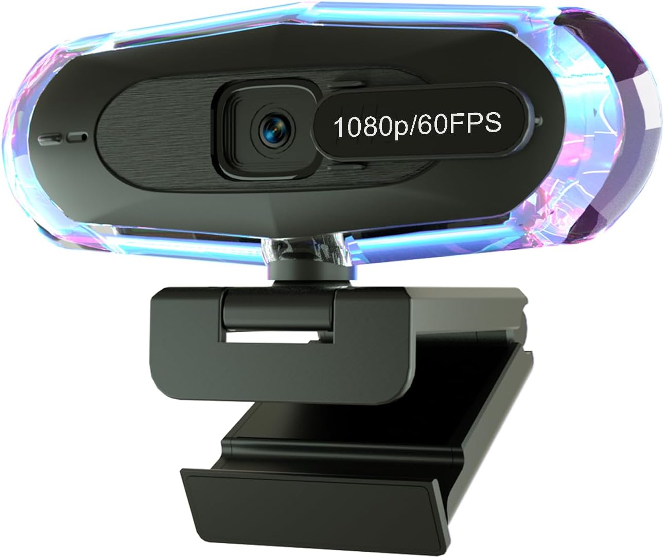 ceabulila 1080P 60FPS Streaming Webcam with Autofocus, Microphone, RGB Light and Tripod, USB Camera for PC/Mac, Plug