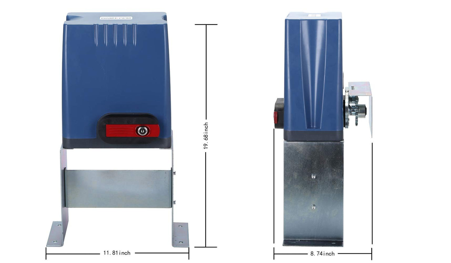 GATEXPERT Sliding Gate Opener with Remote Controls & Security Photocell Sensor,Chain Driven AC Motor for Gate up to 1350lb (AT1350 Automatic Gate Opener Kit)
