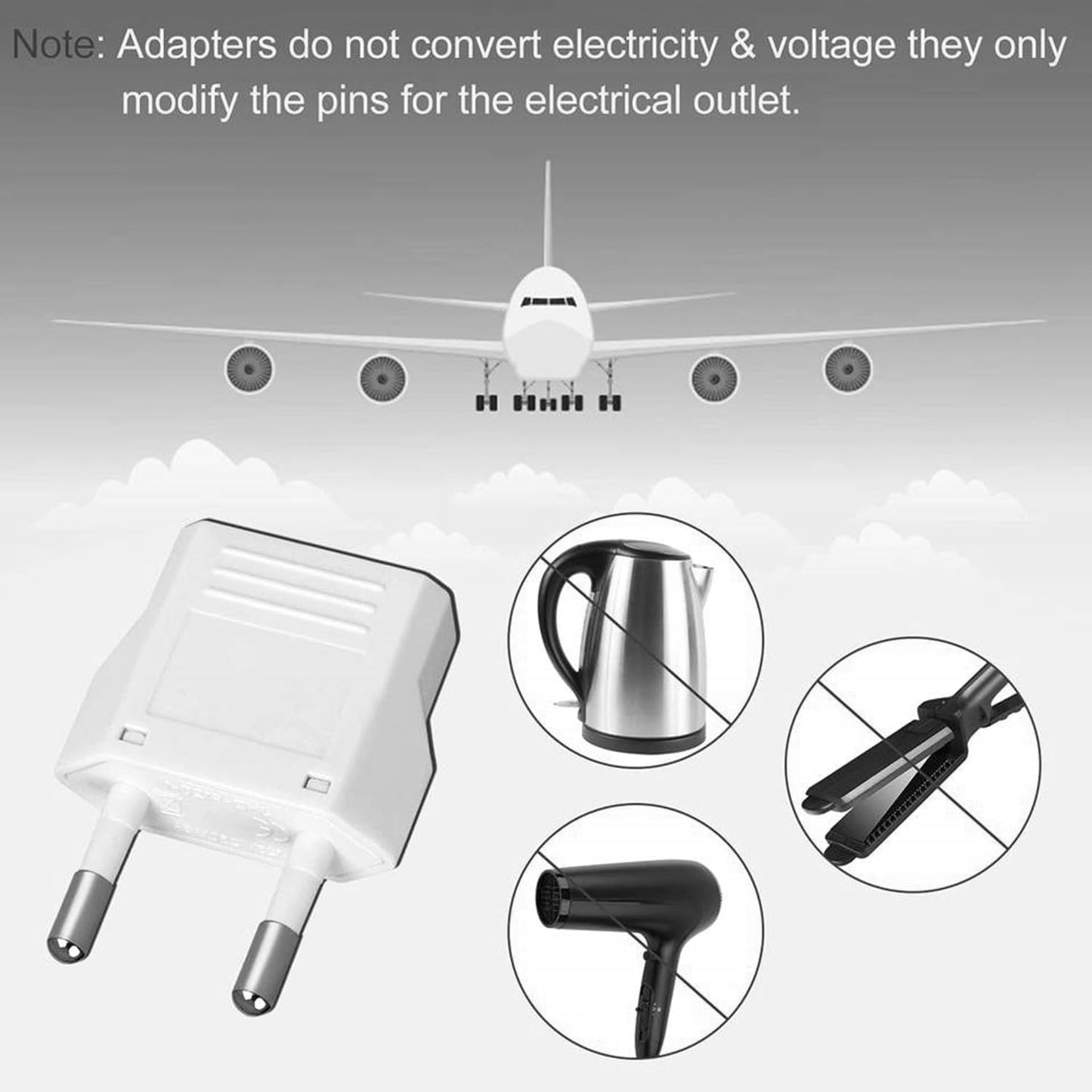 ALINNA 3 Pack 250V GRLRCR Europe Travel Plug Adapter, US to EU Plug Adapters Type C, Power Converter for US America