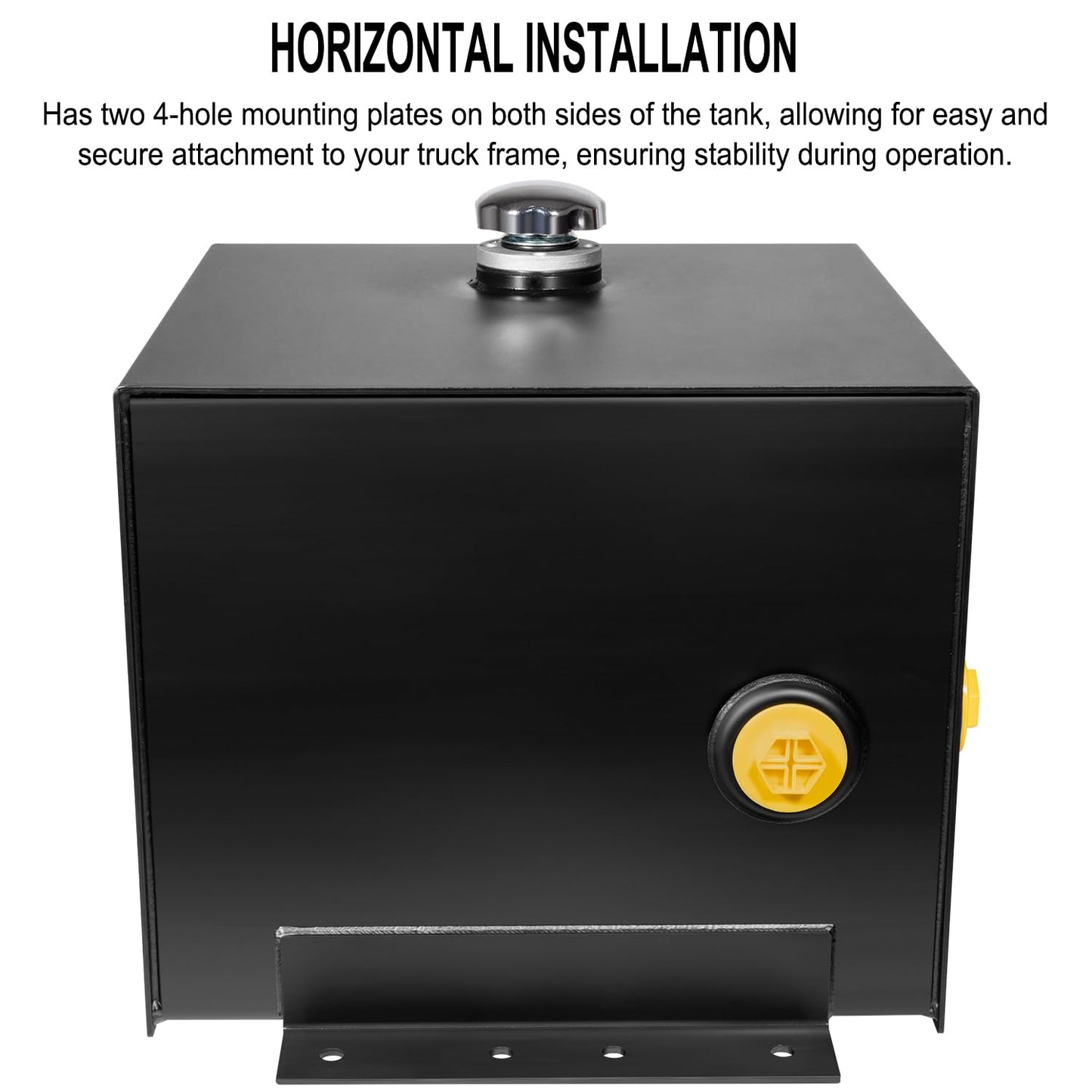 7-Gallon Hydraulic Fluid Reservoir Oil Tank For Tractors, Trucks & Log Splitters, Built-in Sight Gauge/Temp Gauge Combo, Heavy Duty Steel Construction, Horizontal-Mount