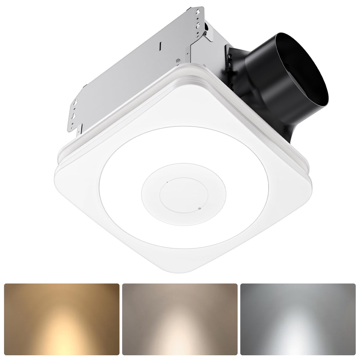 OREiN 3-in-1 Bathroom Exhaust Fan with Light & Humidity Sensor, 160 CFM, 1.0 Sone, Auto-On at 60% Humidity, 1500LM, 3CCT, Night Light, ENERGY STAR, HVI/FCC/ETL, Ceiling Opening 11.81''x 11.02''