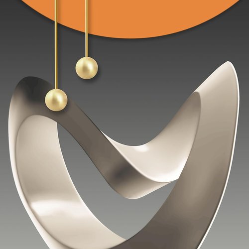 Framed Modern Wall Art Set by [Brand Name] - Abstract Geometric Prints in Orange, Gray & Gold | 4 Piece Collection for Living Room, Bedroom & Office