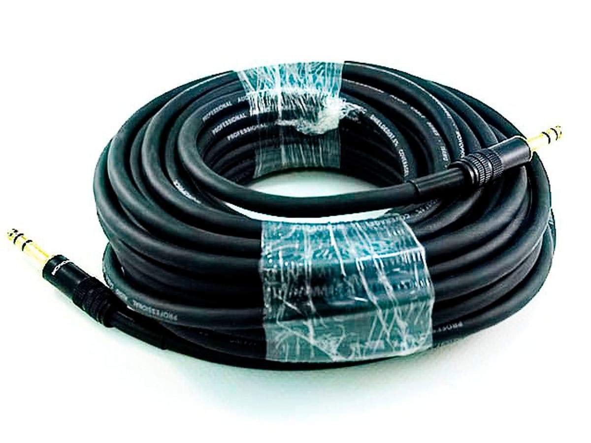 1/4-Inch 25 16AWG, Monoprice TRS Male to Male Cable - Feet - Black, Gold Plated - Premier Series