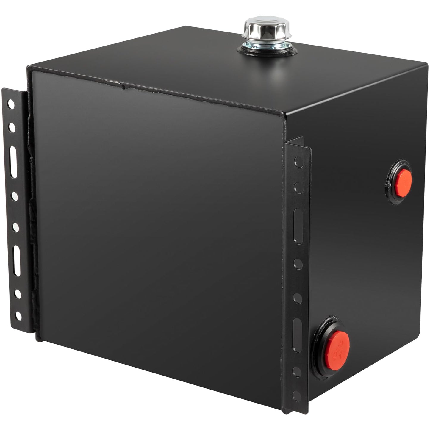25-Gallon Hydraulic Fluid Reservoir Oil Tank For Tractors, Trucks & Log Splitters, Built-in Sight Gauge/Temp Gauge Combo, 2" Wide Fill Port, Heavy Duty Steel Construction, Side Vertical-Mount