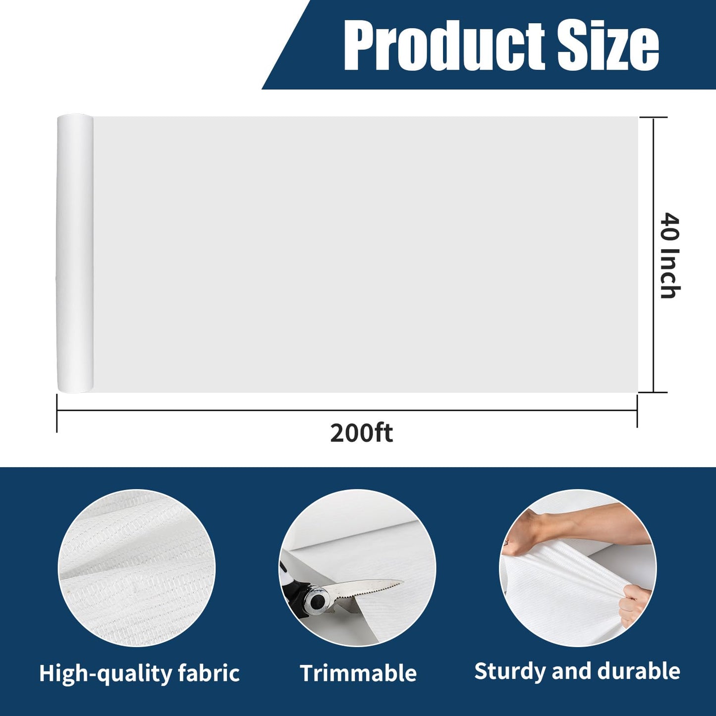 Contouring Polyester Roof Reinforcement Fabric, 40 Inch By 200ft Flexible Contour Roof Fabric Roofing Tool and Polyester Sealer to Reinforce Strength for Robust Structure