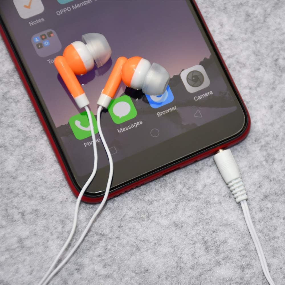 50 Pack MP3 CN-Outlet Wholesale Earbuds Bulk Headphones Individually Bagged for iPhone, Android, Player for Schools