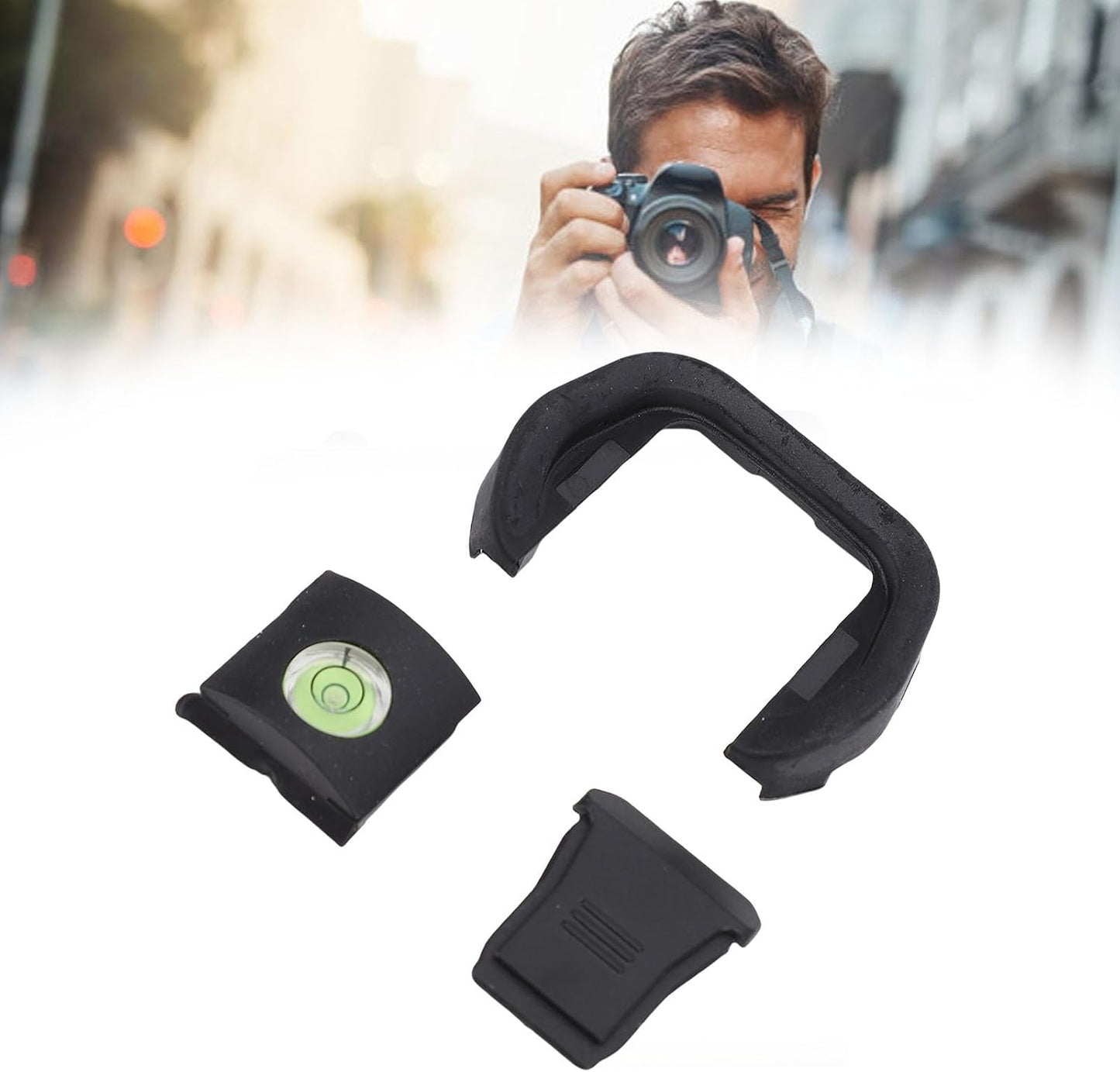 R5 R6, Tbest Camera Eyecup Hot Shoe Cap Level Kit Fit Viewfinder Silicone Material Black