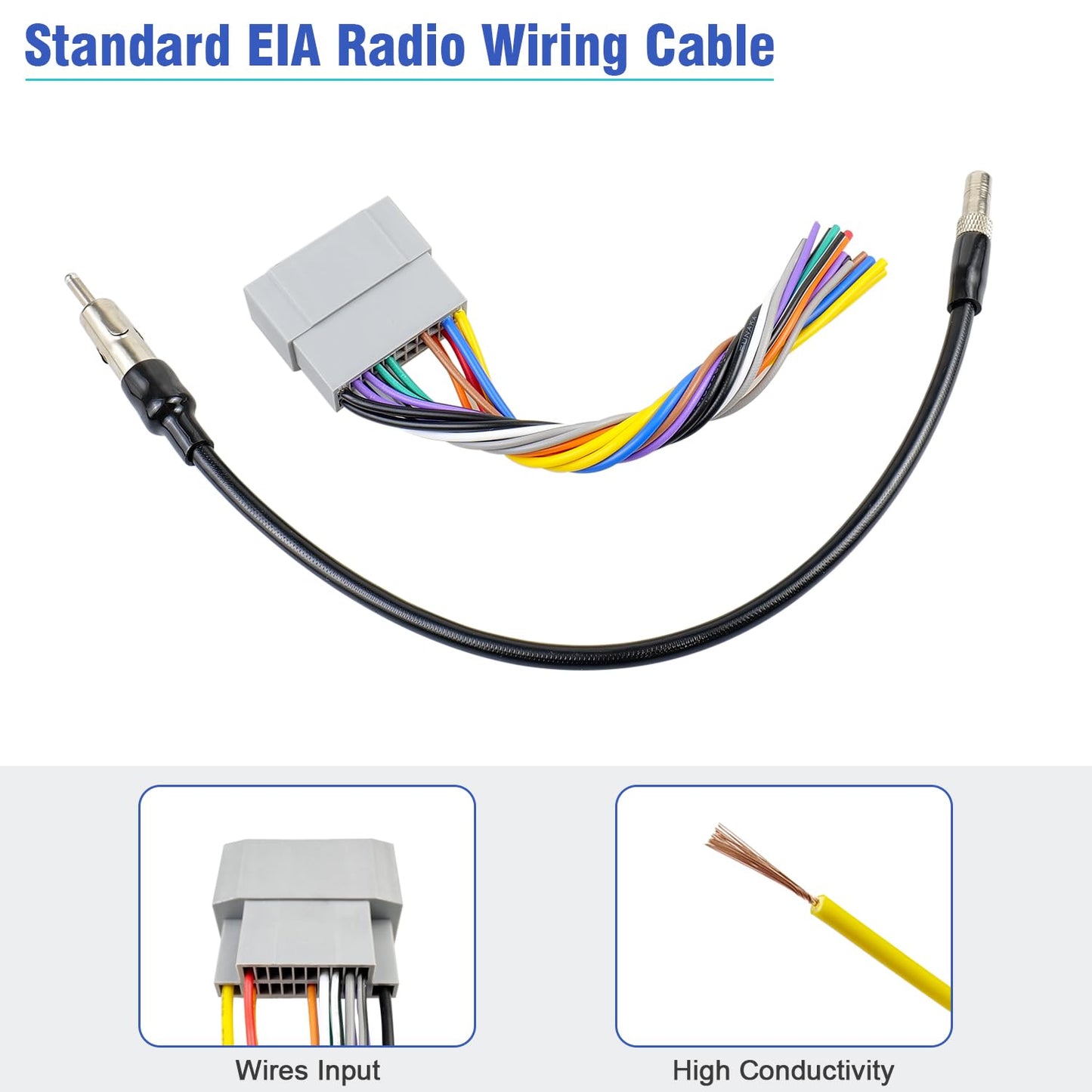 22Pin Commander Radio Wiring Harness Antenna Adapter Kit Compatible with Dodge Ram Caravan Charger Viper, Stereo Wire