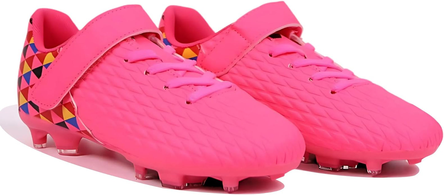 Soccer Cleats for Kids & Youth | Lightweight Football Shoes for Firm Ground | Durable Girls & Boys Soccer Cleats with Non-Slip Sole | Comfortable Soccer Boots | Unisex Size 11-6