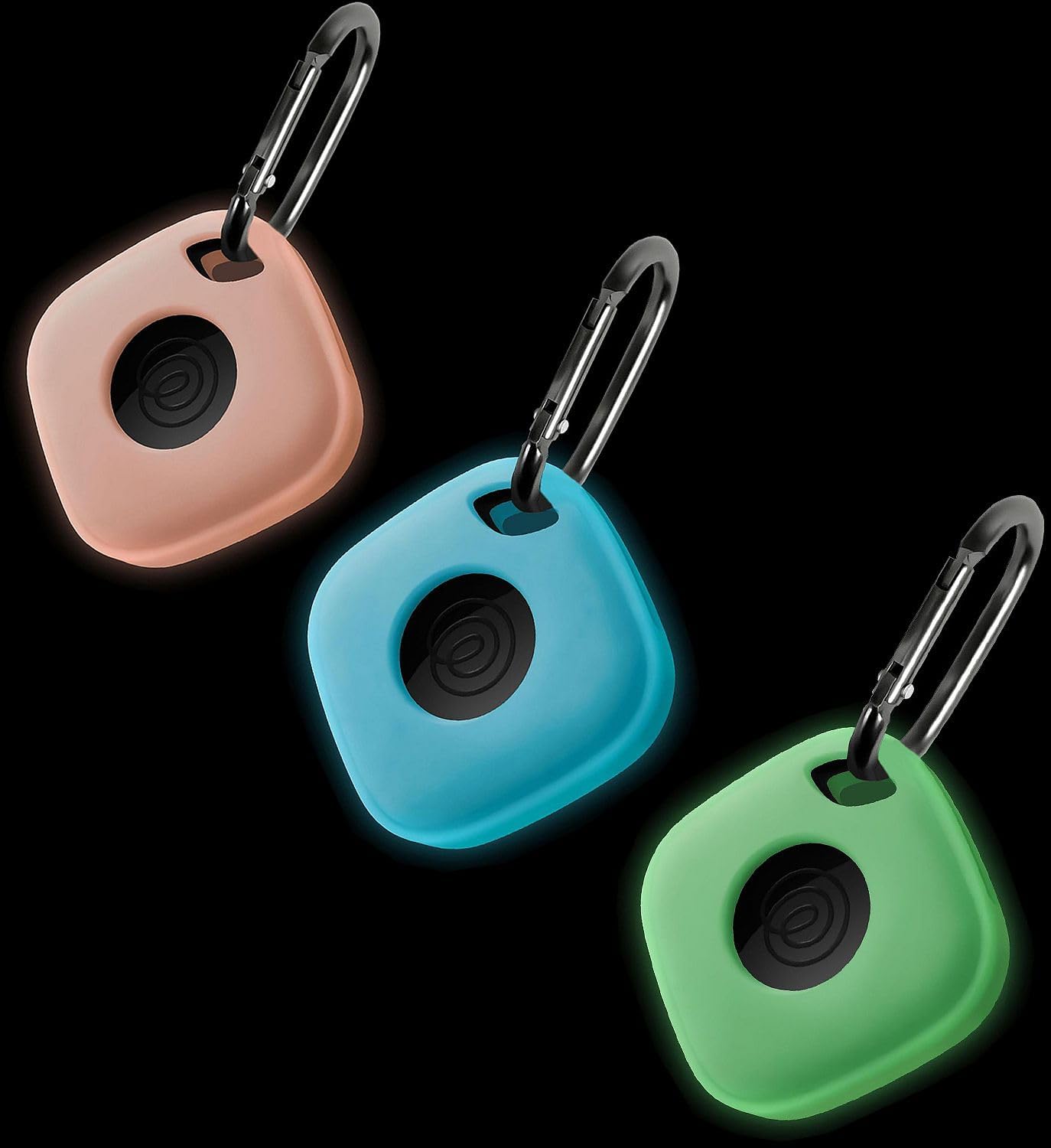 Geiomoo 2024, 2022, (3 Pack Silicone Case for Tile Mate Tile Mate Soft Scratch Resistant Cover with Carabiner Luminous