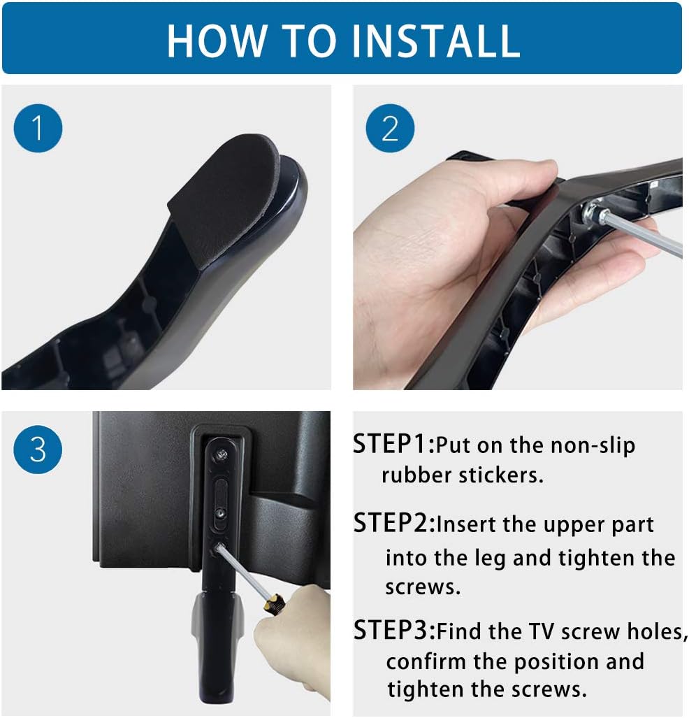 Drsn 99Lbs 2.16"/5.5cm 1.77"/4.5cm TV Pedestal Stand Mount Legs with Weight Capacity, Compatible with & Mounting Hole