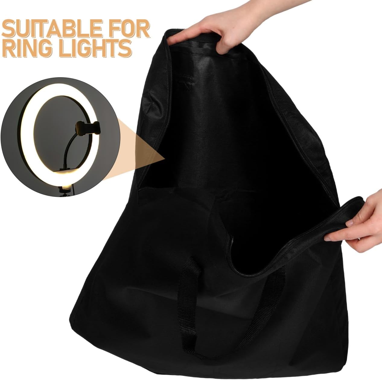 ELAYARD 18.1-Inch Portable Ring Light Storage Bag Zipper Carrying Case Protective Soft Interior for Photography Video