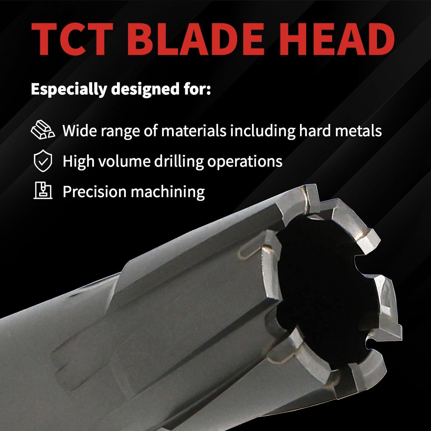 S&F STEAD & FAST Carbide Annular Cutter 2-1/2" Cutting Diameter, 2" Depth of Cut, 3/4" Weldon Shank