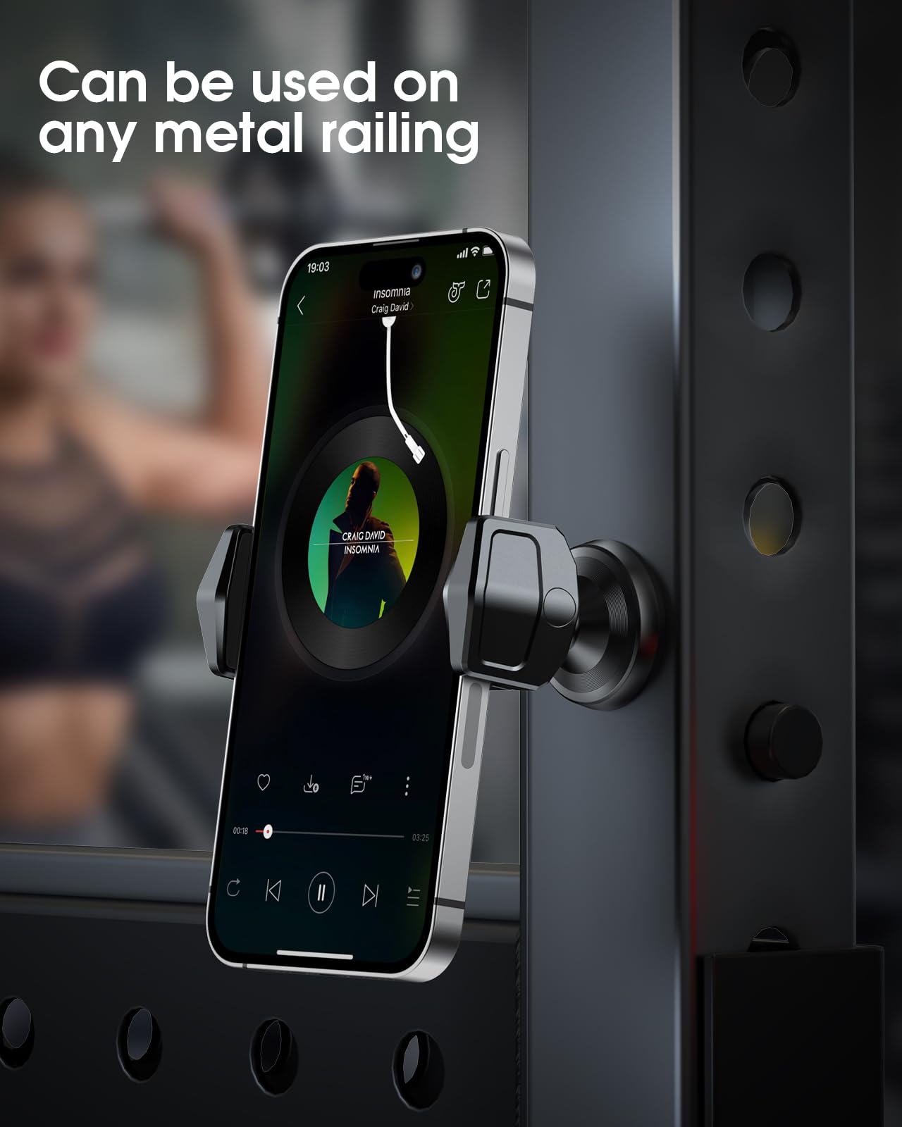 NIYEVN Gym Magnetic Phone Holder, 360° Rotatable Magnet Phone Holder for Gym Workout-Record, [N55 Super Magnet] Magnetic Cellphone Holder for All 4-7 Inch Smartphones