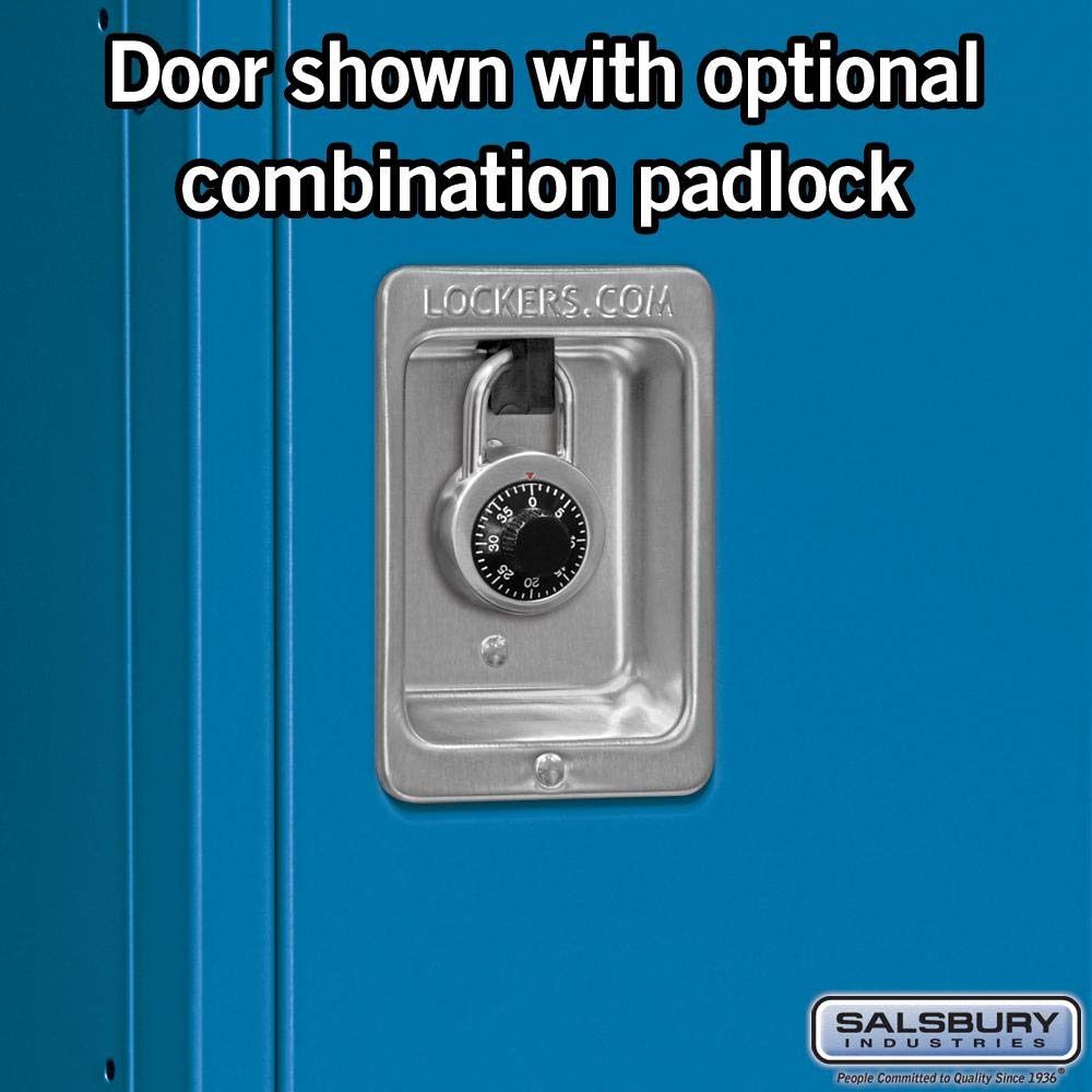 Salsbury Industries 62368BL-U Unassembled Standard Metal Locker with Double Tier, Blue