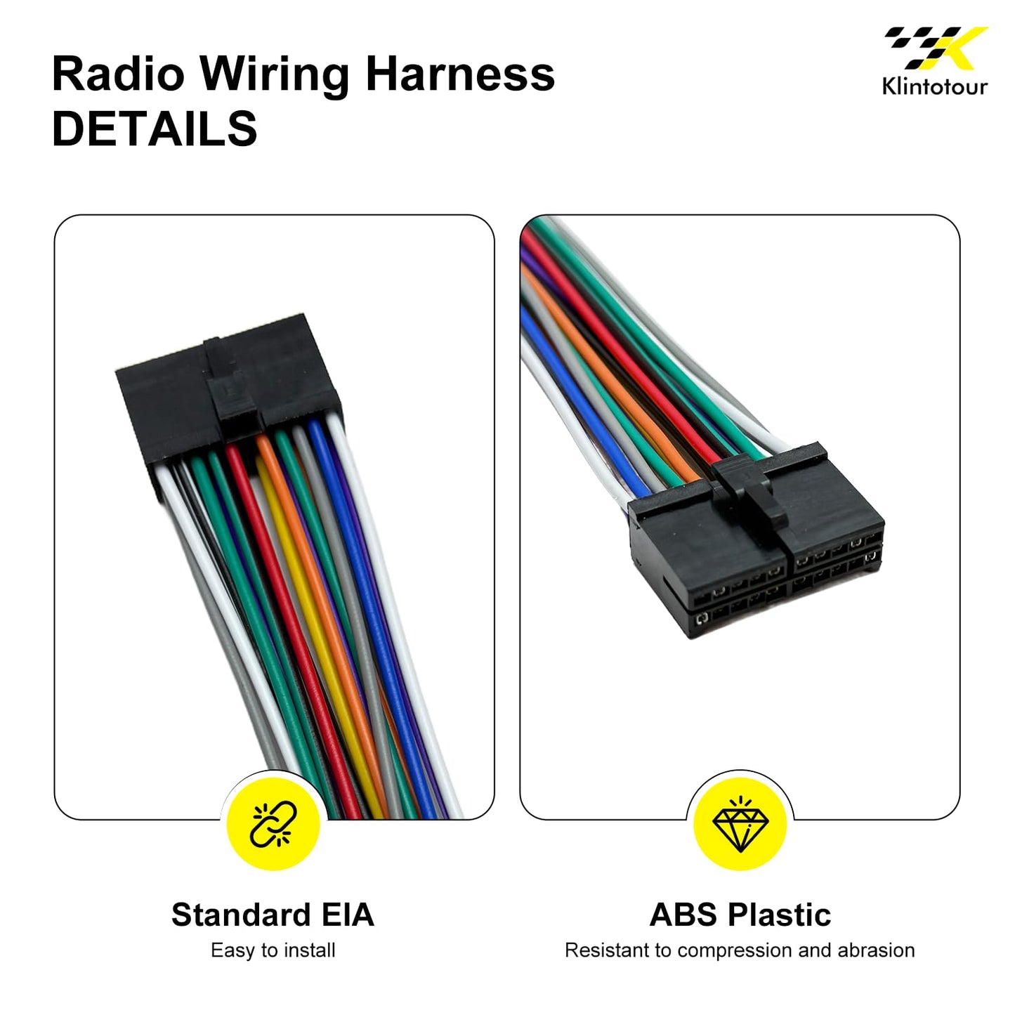 20-Pin AV6116Bi AV6117B BV9358B BV9386NV BV9973 BV9976 BV9978 Radio Wiring Harness Connector Compatible with Boss
