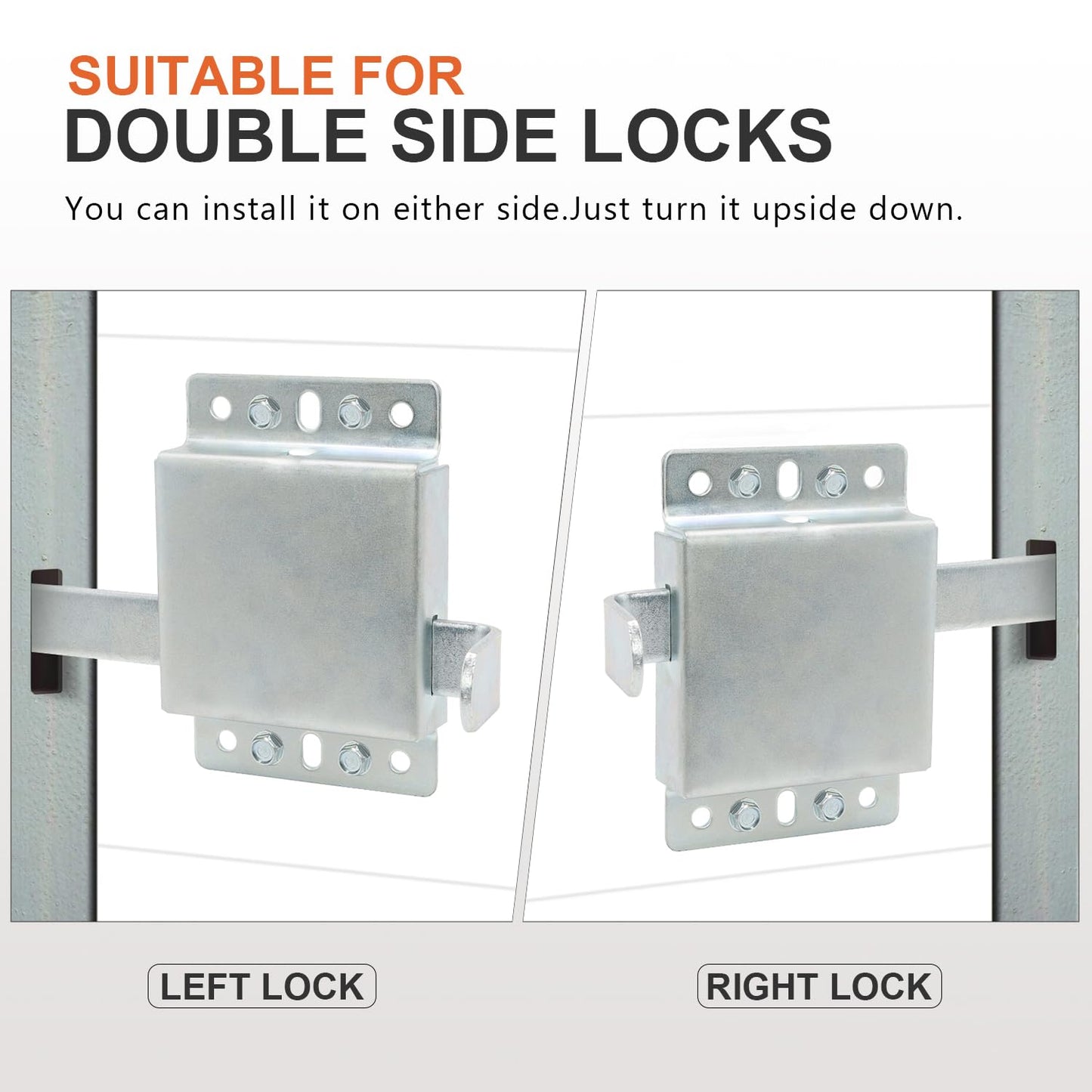 QZATTCAEN Garage Door Side Lock, Galvanized Steel Inside Deadlock for Vertical Track, Heavy Duty Security Slide Latch Replacement for Home & Warehouse Protection, Fits Most Residential Doors-1-Pack