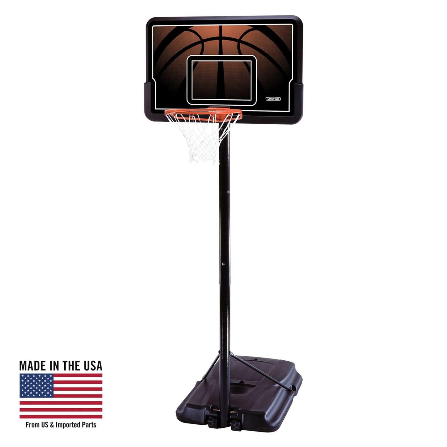 Lifetime Portable Outdoor Basketball Hoop, 44 Inch Backboard, 7.5-10 Ft Telescoping Adjustable Height System