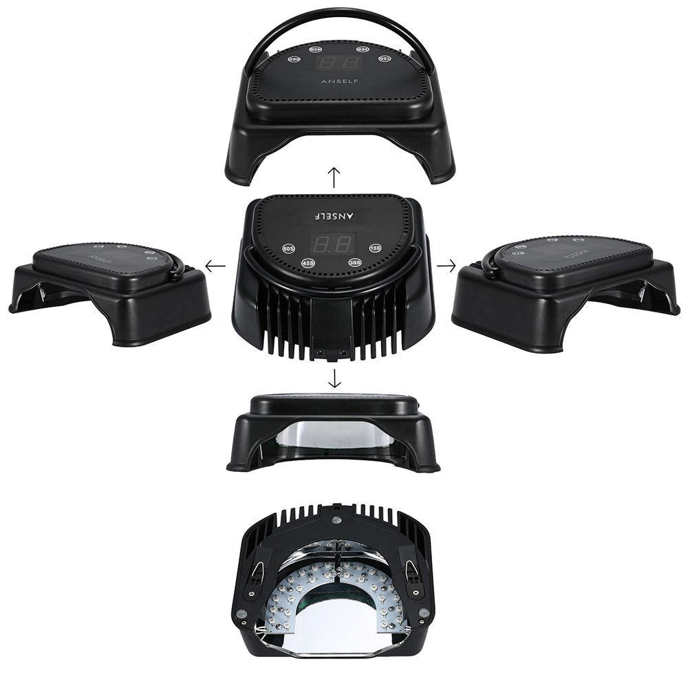 Anself 64W Pro LED Gel Nail Dryer Curing Lamp Nail Polish Machine 110-240V With Lifting Handle Touch Sensor LCD Screen