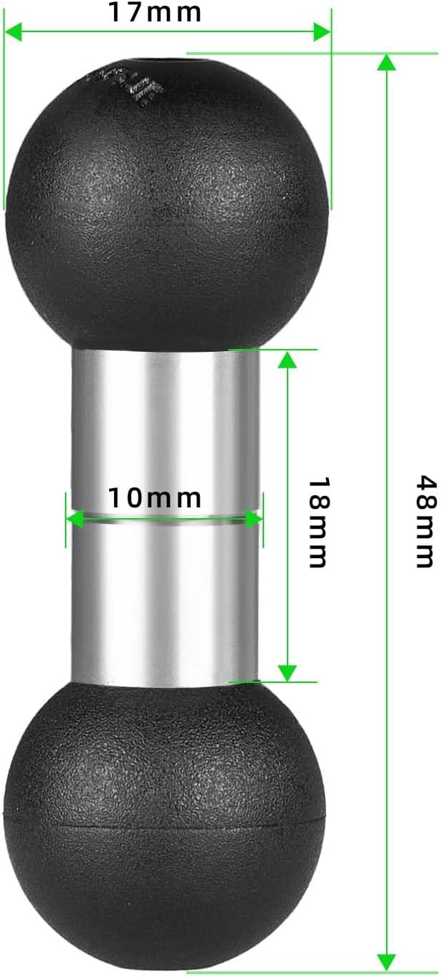 FANAUE 17mm 17mm Aluminum to Ball Head Adapter, Compatible with Garmin and Other GPS Devices with Connection