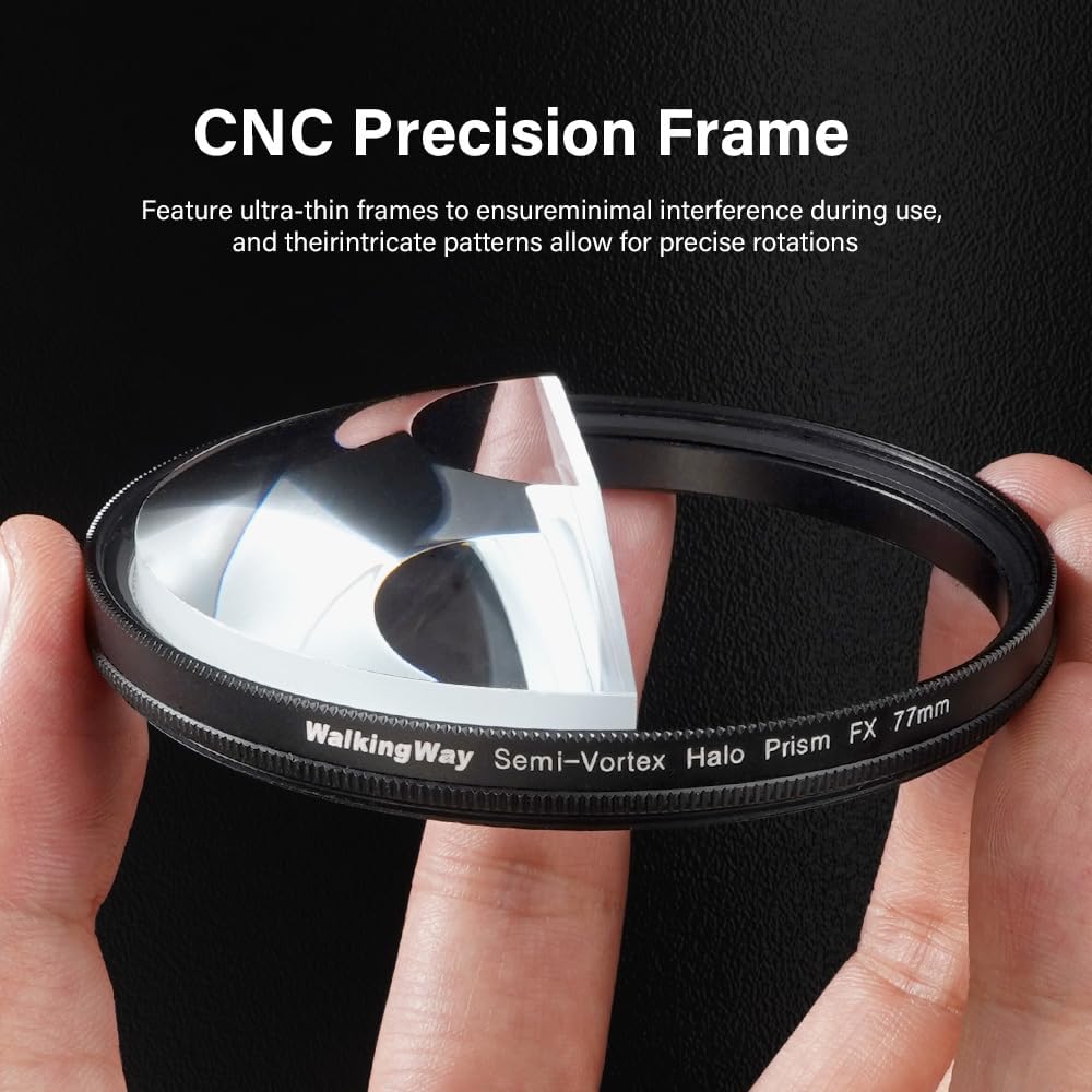 Walking Way 82mm Split Halo FX Prism Lens Filter, Rotating Half-Frame Blur & Halo Effect Filter for Portraits, Creative