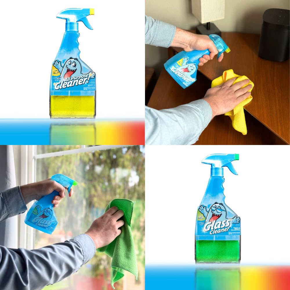 Gunk Getter Home and Kitchen Cleaning Supplies - Multi Purpose Cleaner Kit for Floors,Counters, Bathroom and Glass-Cleaning Household Essentials