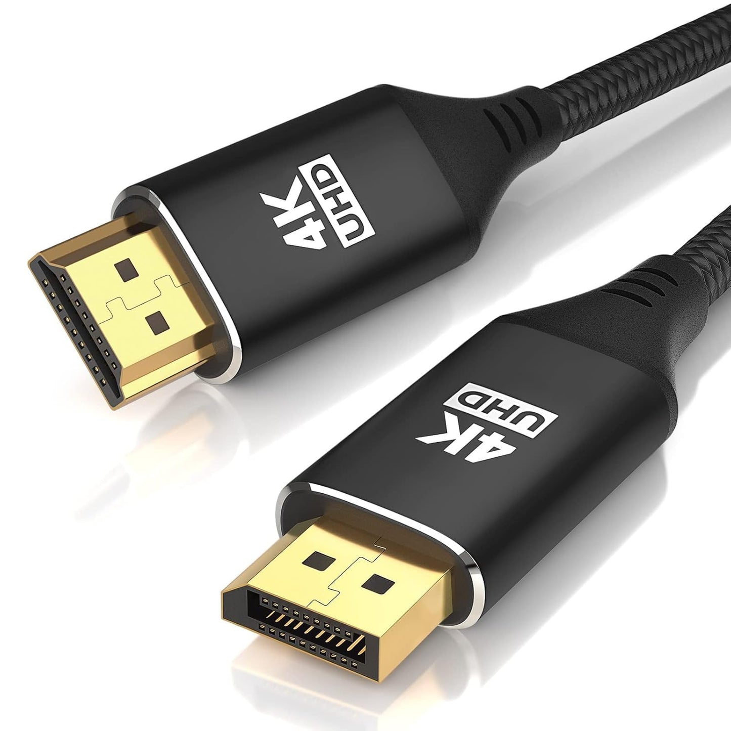 4K 60Hz 3FT [4K@60Hz, 18Gbps] PS5/Xbox/Laptop HDMI to DisplayPort Cable Braided,Uni-Directional Gold-Plated - Connect