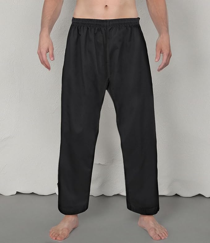 FitsT4 Sports Karate Pants 8oz Middleweight Elastic Waist Martial Arts Pants Perfect for Training or Competition, 000-5