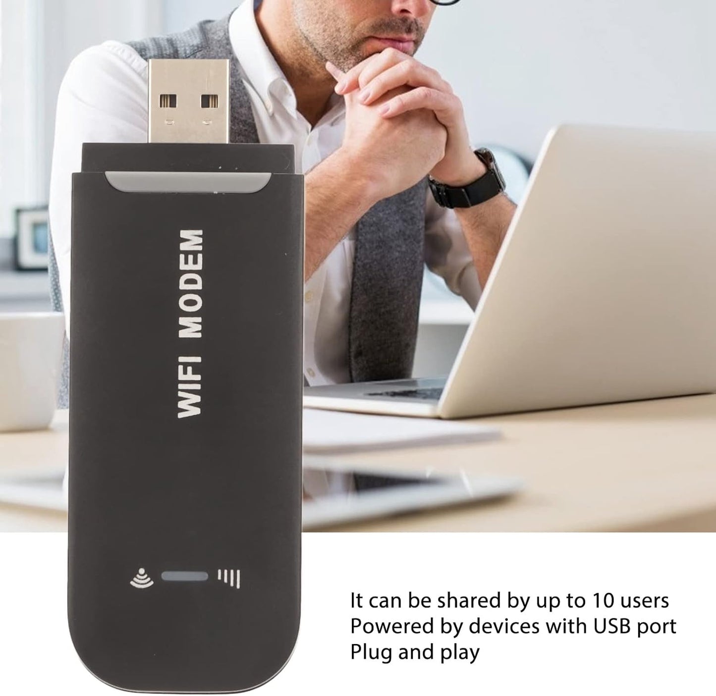 Zunate 4G (B1/B3/B5 B1 10 LTE WiFi Router for Mobile Hotspot FDD, WCDMA) | USB Plug and Play, Connects Up to Users |