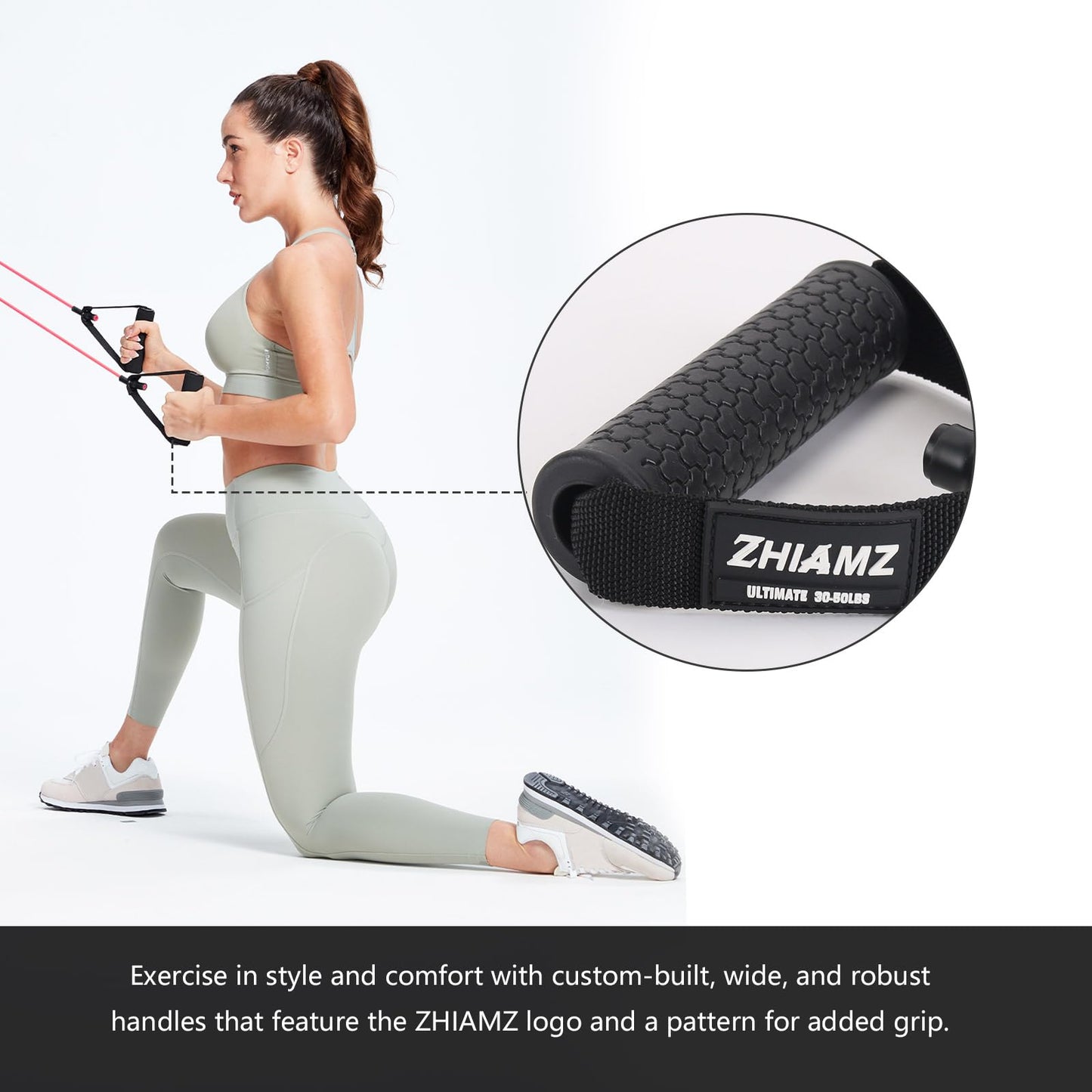 Resistance Bands with Handles, Single Resistance Tubes, Workout Bands with Handles, Durable Exercise Band For Stretching, Home Workouts, Physical Therapy, Fitness, Natural latex (Black-X Heavy)