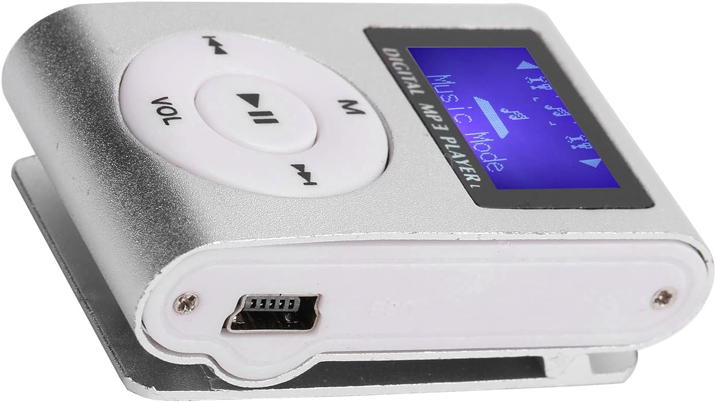 Zerone MP3 MP3 Mini Player, Portable Mini Player Sports Digital Media Player BackClip LCD Screen Support Memory Card