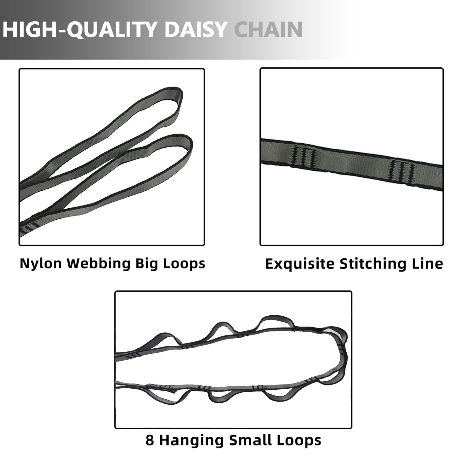 PRIOR FITNESS Yoga Straps Aerial Hammock Accessory Set, 2pcs Carabiner + 2pcs Daisy Chain r, Aerial Silk Hardware with Carabiner Daisy Chain for Yoga Swing Pilates