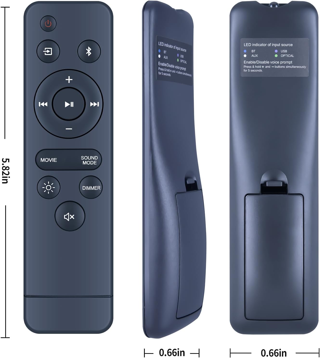 WDZP 100075108 20 Inch New Soundbar Remote Control for Onn Sound Bar Speaker