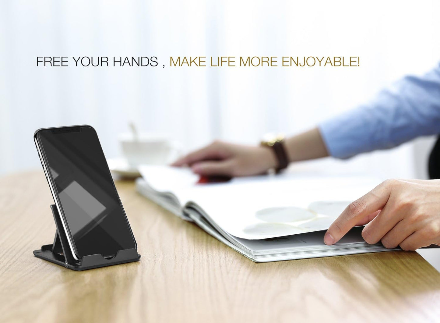 MoKo 6-11 Inch Adjustable Foldable Portable Electronic Device Stand, Compatible with Tablets and Phones, Strong