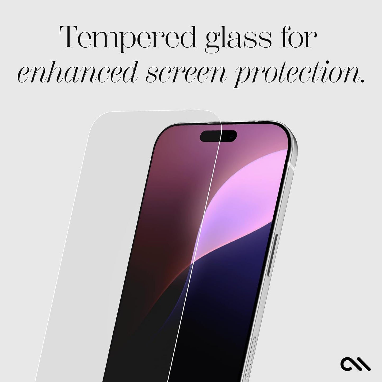 16 9H Case-Mate iPhone Pro Screen Protector - Anti-Scratch Tempered Glass with Shatter Protection - Durable Glass
