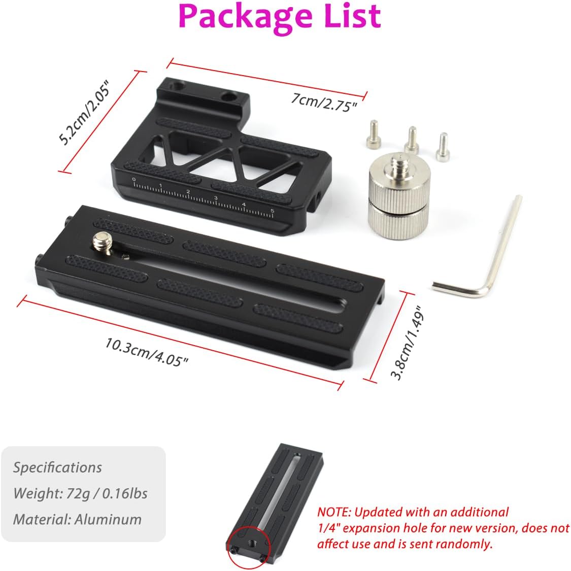 Akeipho L Bracket Vertical Mount for DJI Ronin SC, Aluminum Camera Quick Release Plate for Ronin SC Gimbal Stabilizer