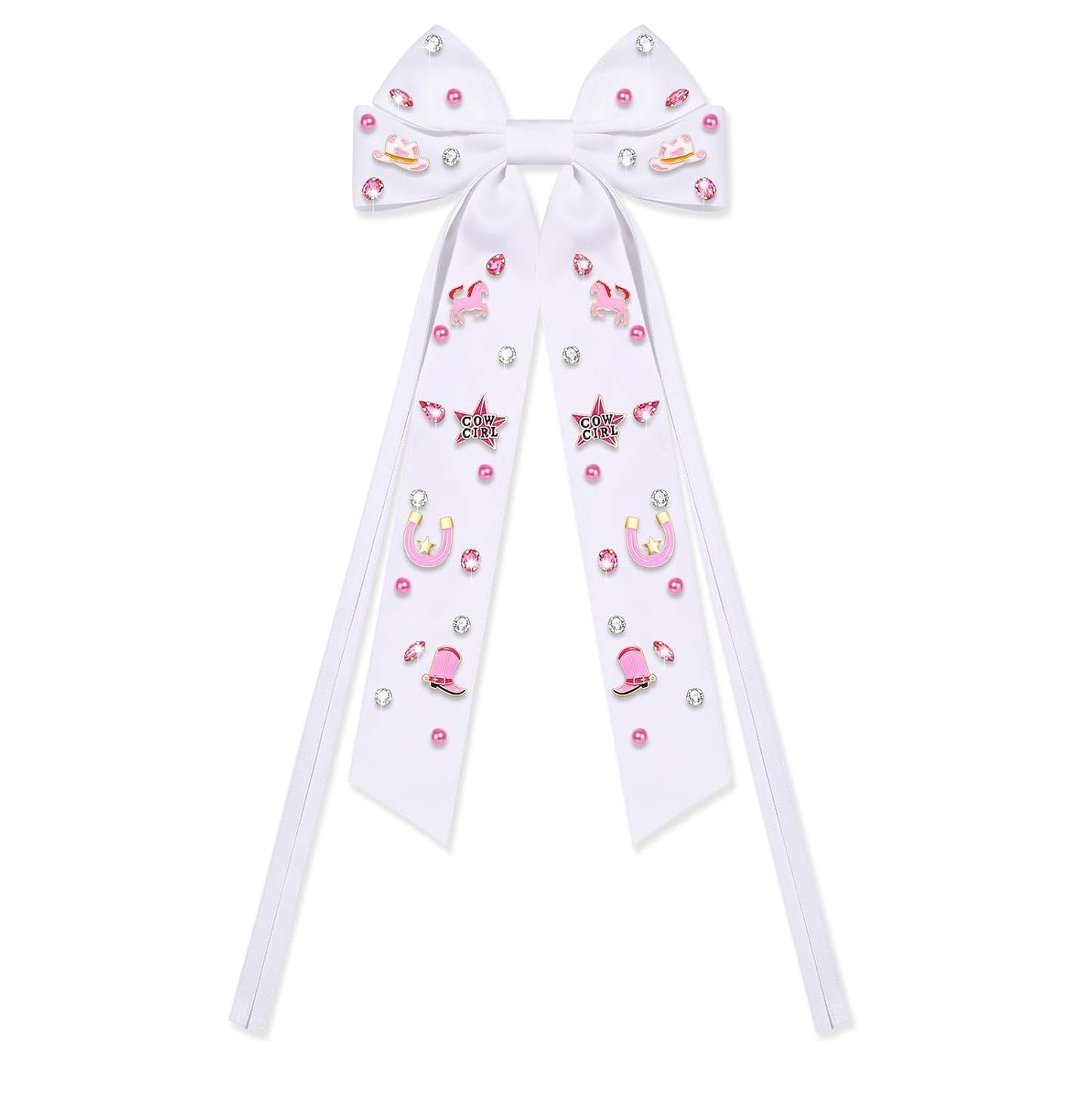 Skiennix Western Hair Accessories - Cowgirl Bow Clips & Cowboy Hat Barrettes | Perfect for Bachelorette Parties