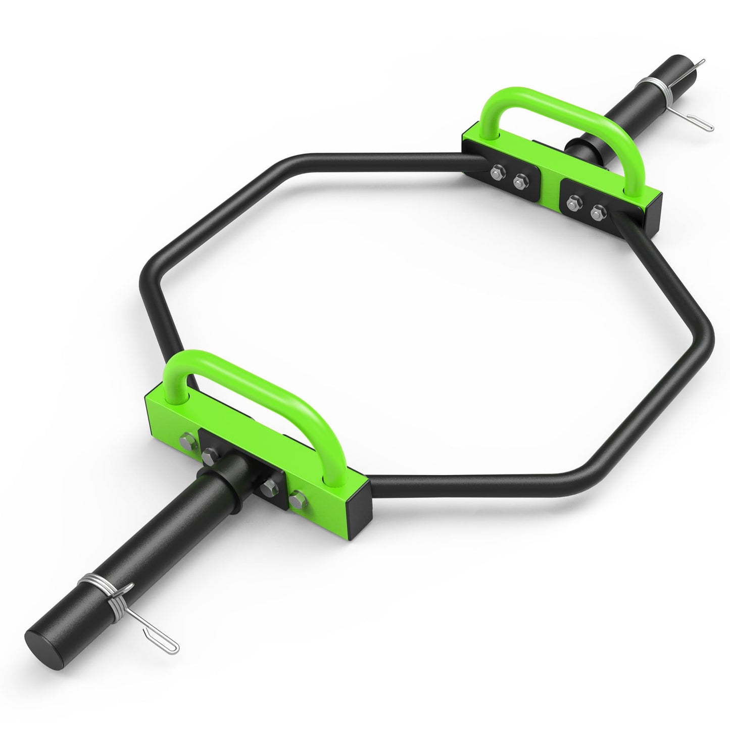 FovemiG Hex Trap Bar 2-Inch Olympic Weightlifting Barbell,48.6" Deadlift Bar for Squats,Shrugs,Push-Ups,400Lbs Weight Capacit Suitable Home Gym Equipment Workouts for Beginners,Women,Men-Green