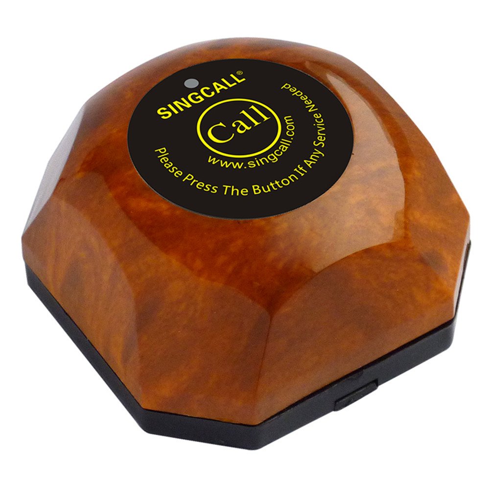 SINGCALL Wireless Restaurant Table Call System, Waiter Caller for Customer Getting Attendant by Pressing a Table Button, Pack 1 Display and 20 Bells