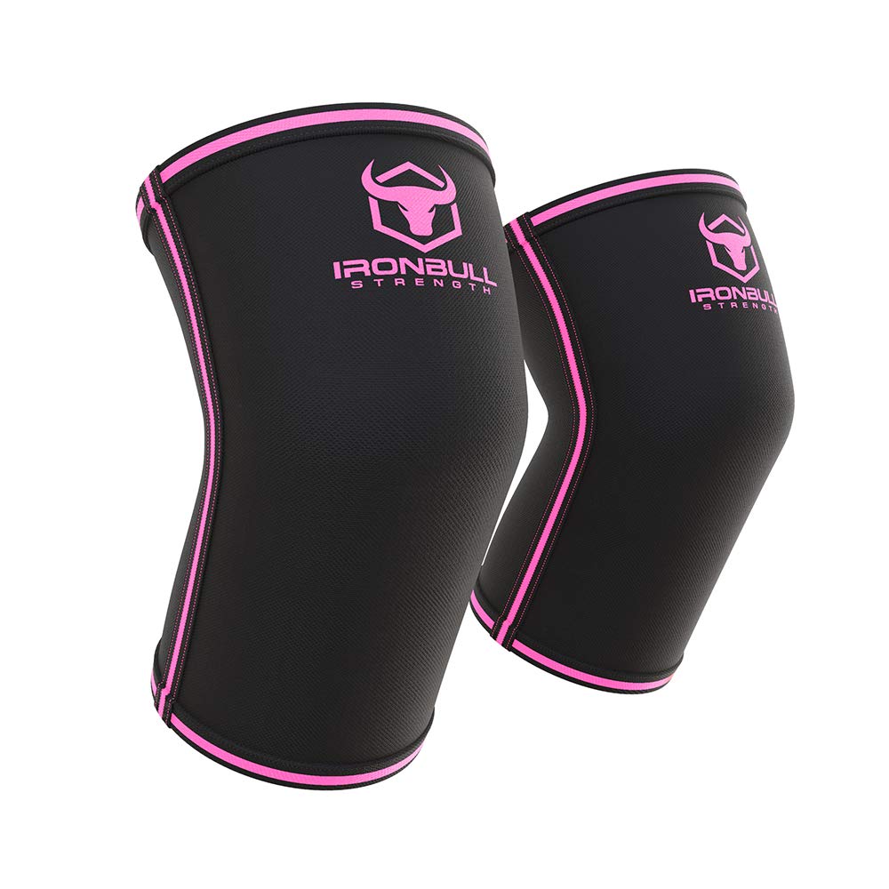 Elbow Sleeves 5mm (1 Pair) - High Performance Elbow Sleeve Support for Weightlifting, Weight Training & Powerlifting - Best Compression Straps - for Men and Women (Small, Black/Pink)