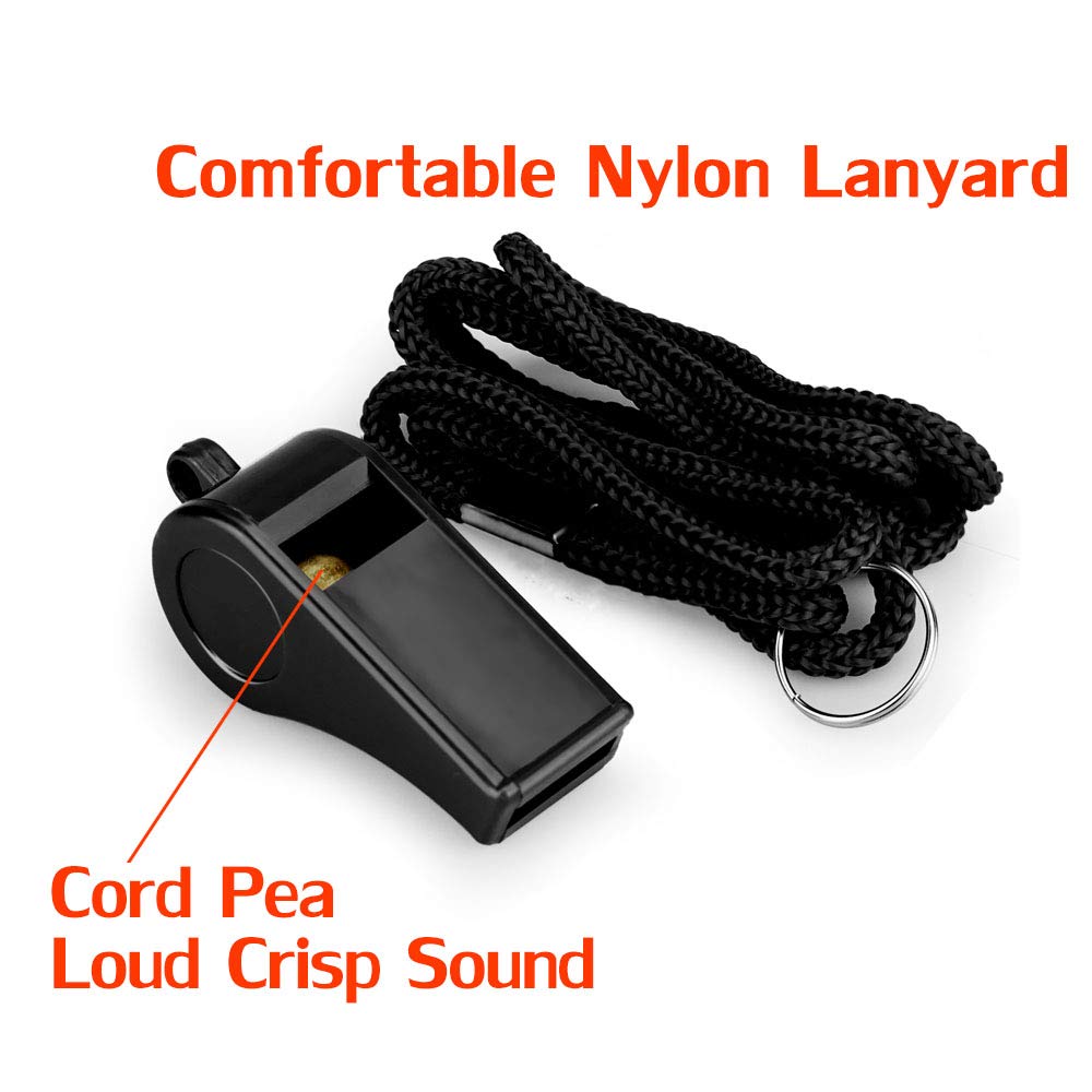 Hipat Whistle, 24PCS Sports Whistles with Lanyard, Loud Crisp Sound Whistles Bulk Perfect for Coaches, Referees, and Officials