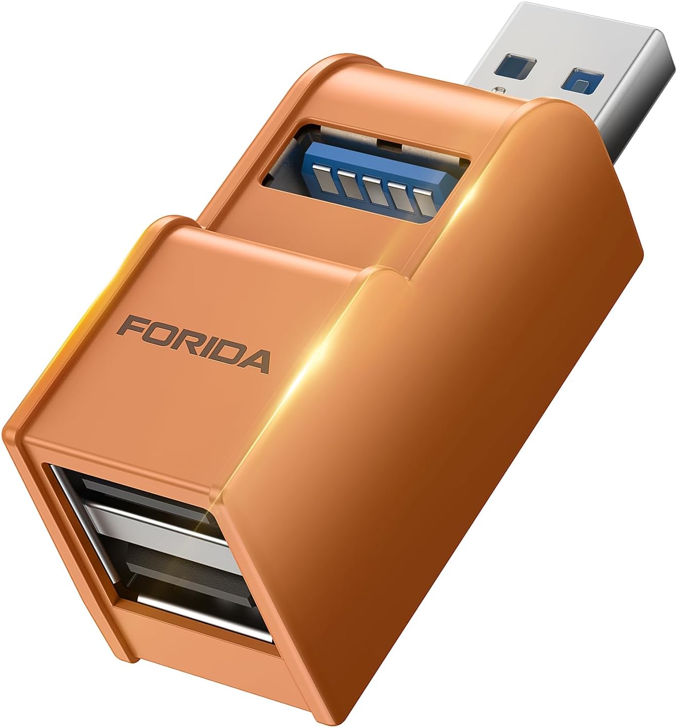 FORIDA 3 3.0 2 2.0 1 USB-3.0 Ports USB hub, USB Splitter to USB Out Ports and Port, Portable USB Adapter for Keyborad