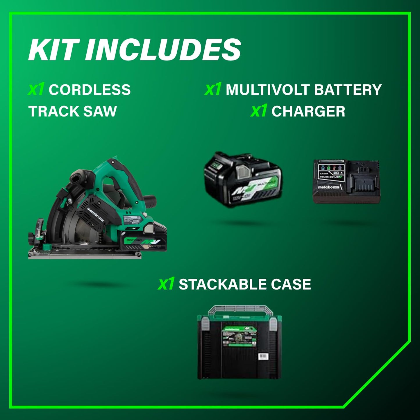Metabo HPT 36V MultiVolt 6-1/2" Cordless Track Saw Kit, Adjustable Bevel -1 to 46°, Over 2-1/2" Cutting Depth, Lightweight Design, Includes 4.0Ah Metabo Battery and Rapid Charger, C3606DPA