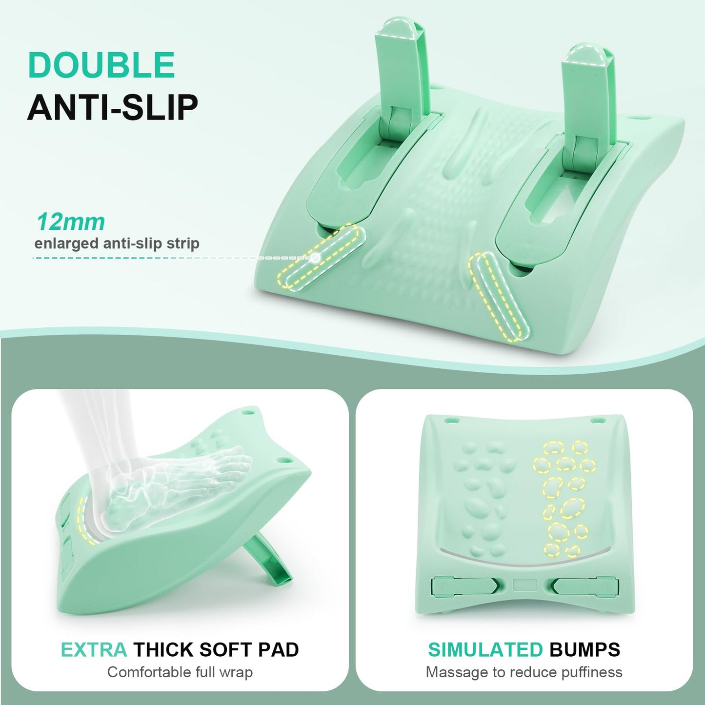 NuuGym Calf Stretch Board & Back Stretcher – Adjustable Slant Board,Lumbar Pillow,and Foot Rest 4-in-1 for Deep Muscle Relief,Post-Workout Recovery and Injury Prevention